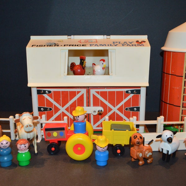 1970's Fisher Price Play Family Farm and Silo-Set B