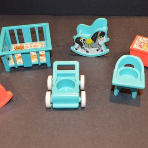 Vintage Fisher Little People Nursery Furniture-6 Pieces-Set B