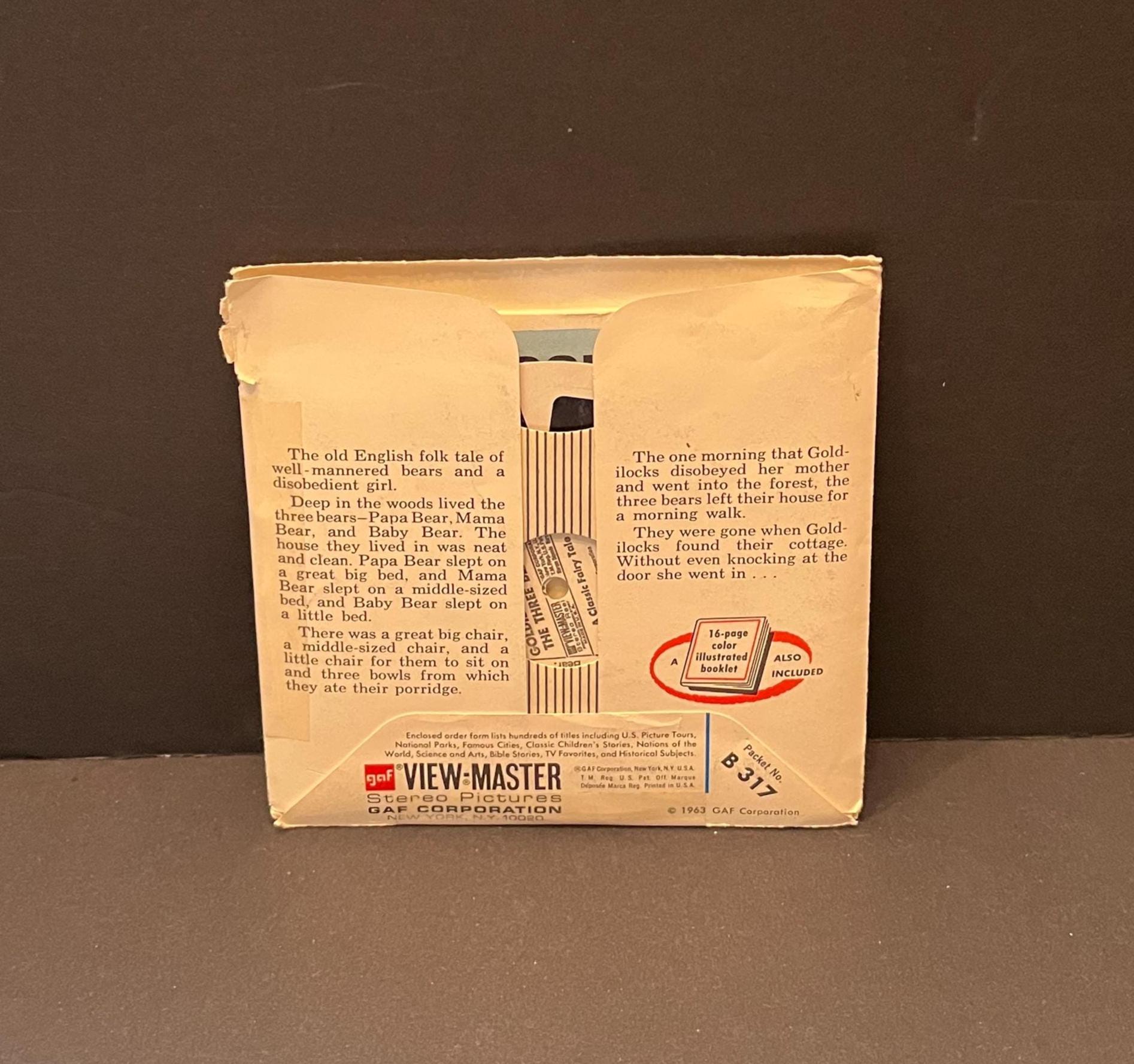 Vintage B317 1963 Goldilocks and the Three Bears GAF View Master Reels ...