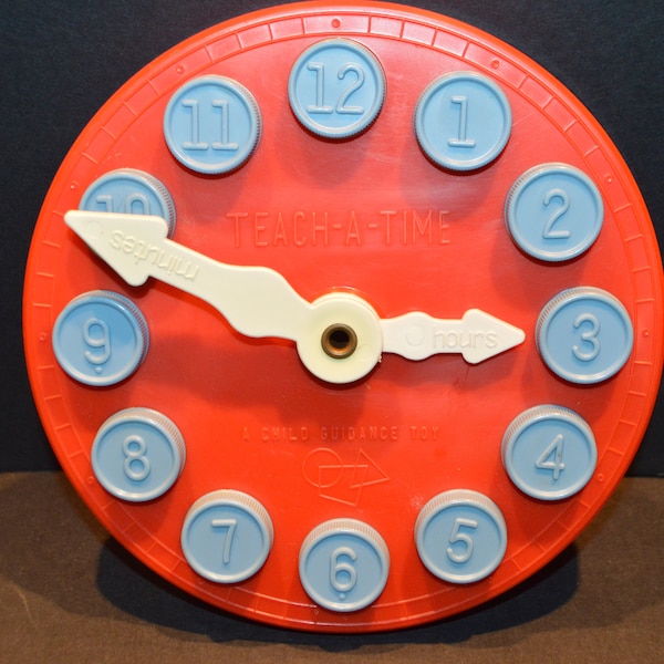 1960's Teach A Time -A Child Guidance Toy-Clock to teach time