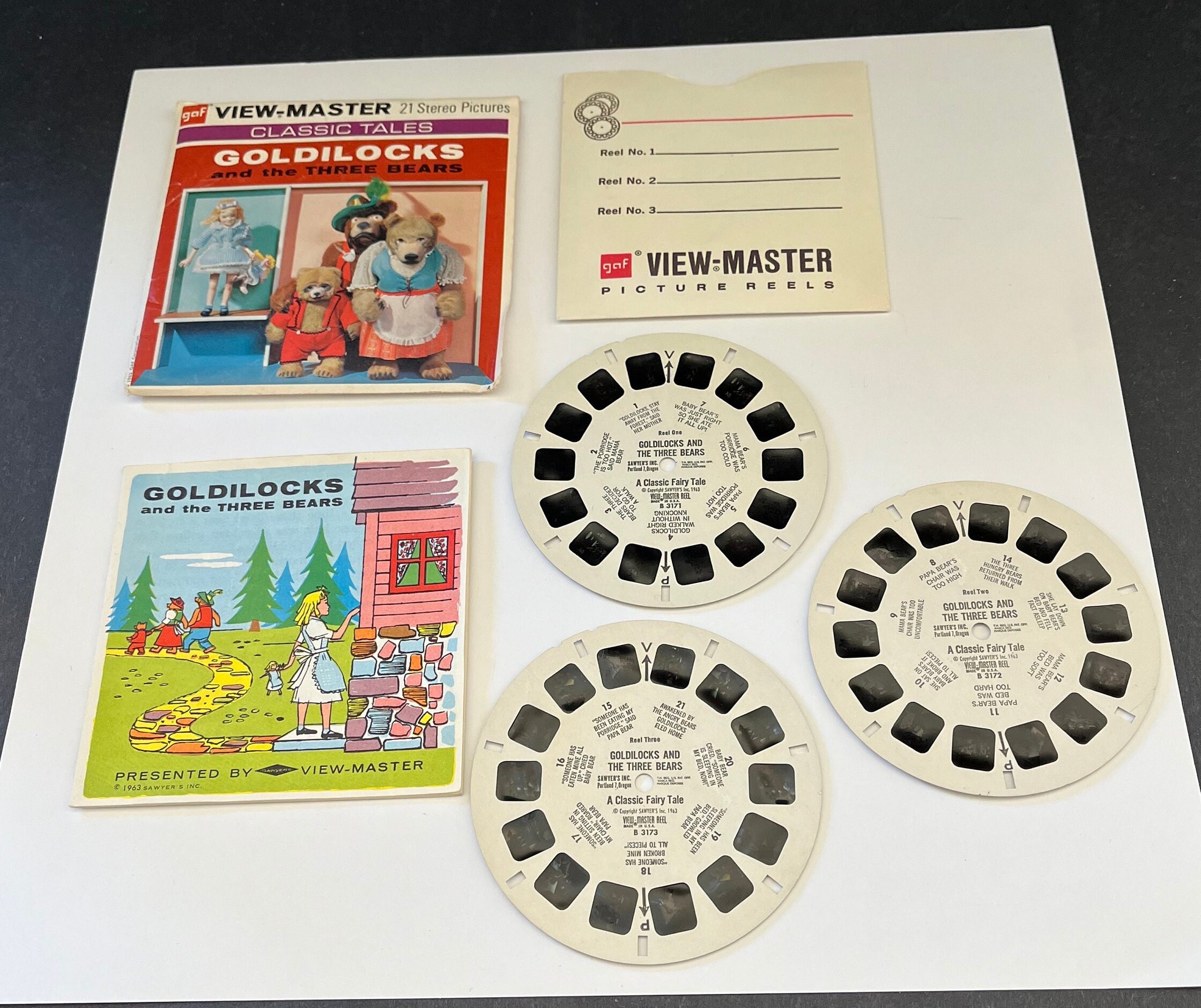Vintage B317 1963 Goldilocks and the Three Bears GAF View Master Reels ...