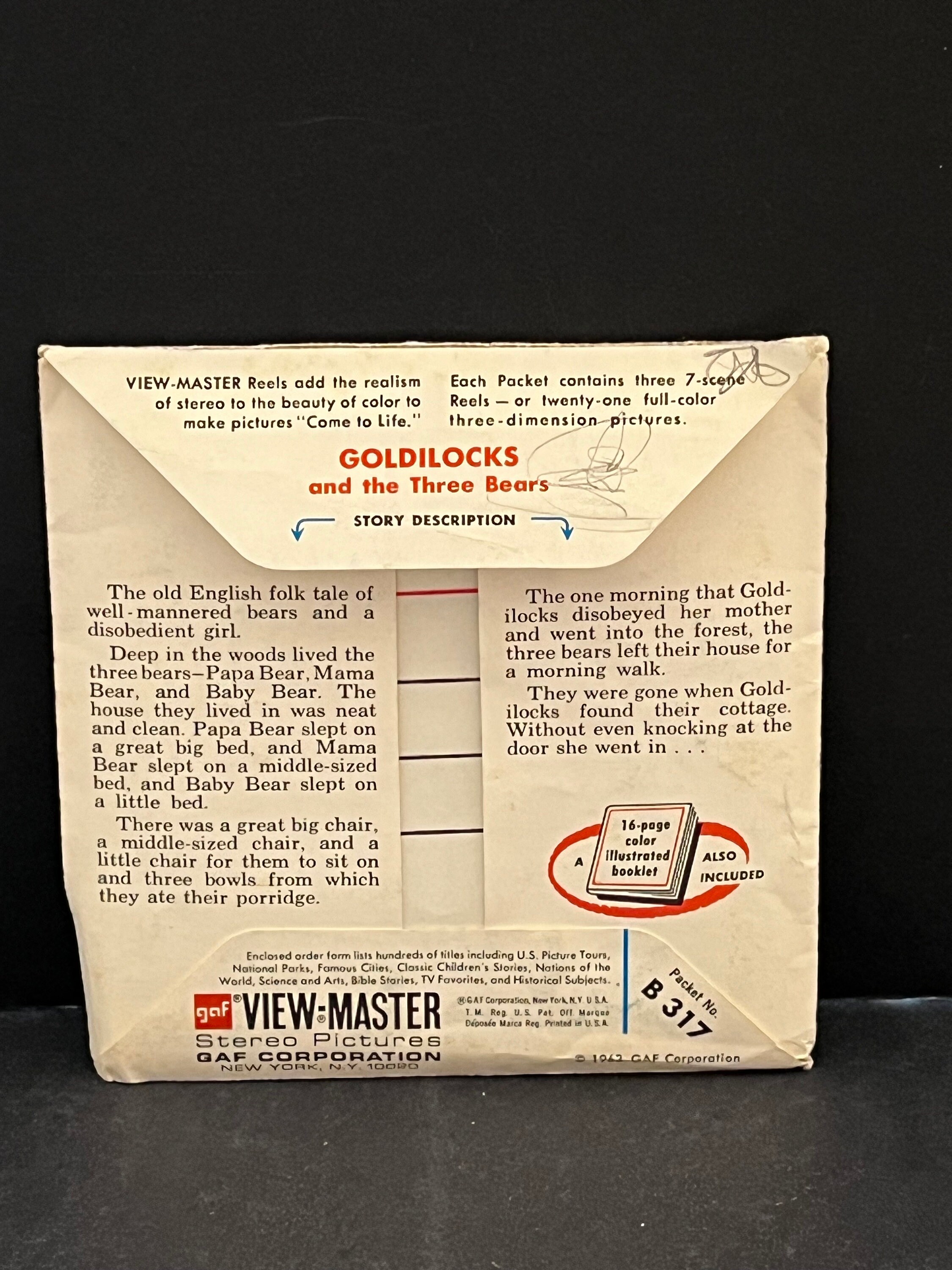 Vintage B317 1963 Goldilocks and the Three Bears GAF View Master Reels ...
