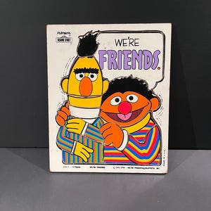 Vintage Playskool Sesame Street Bert and Ernie We&#39;re Friends Tray Puzzle 315-17