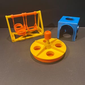 Vintage Fisher Little People  #2525 Playground Equipment-Three Pieces