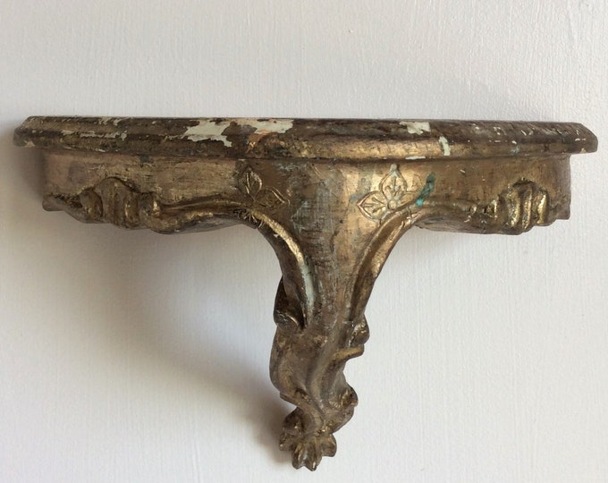 Vintage Gold Wall Shelf a Small Ornate French Gilt Console Etsy