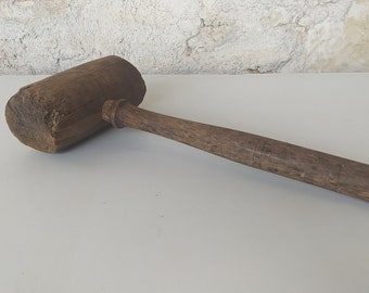 Antique French mallet, a wooden craftsman tool