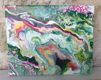 Acrylic pour painting, colourful contemporary art