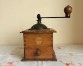 Vintage coffee grinder, a French country coffee mill or pepper mill from 1940s in good working order