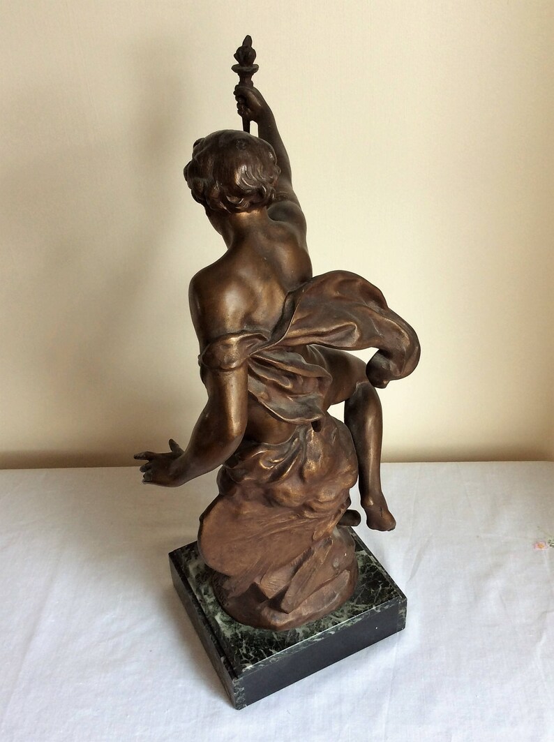 Antique bronzed spelter sculpture by French artist E.Picault Etsy