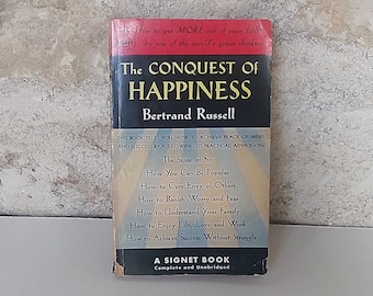 Vintage self-help book, The Conquest of Happiness by Bertrand Russell