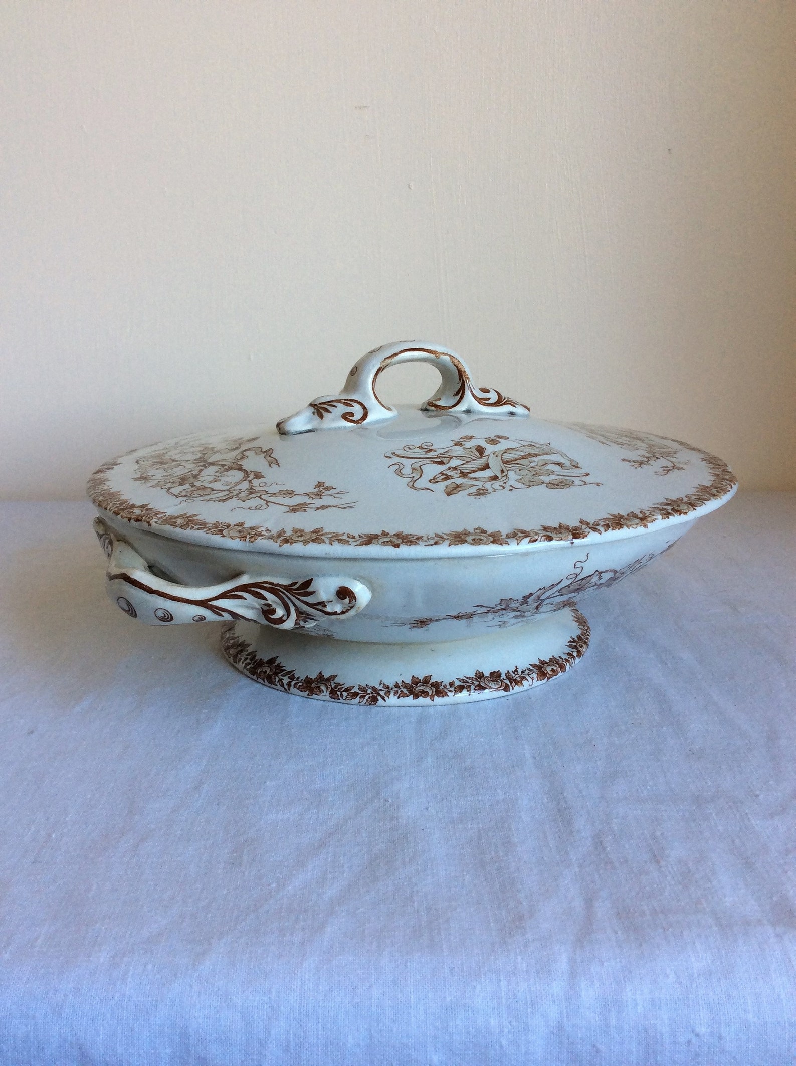 Antique serving bowl with lid by H B Choisy Le Roi rare 19th Etsy