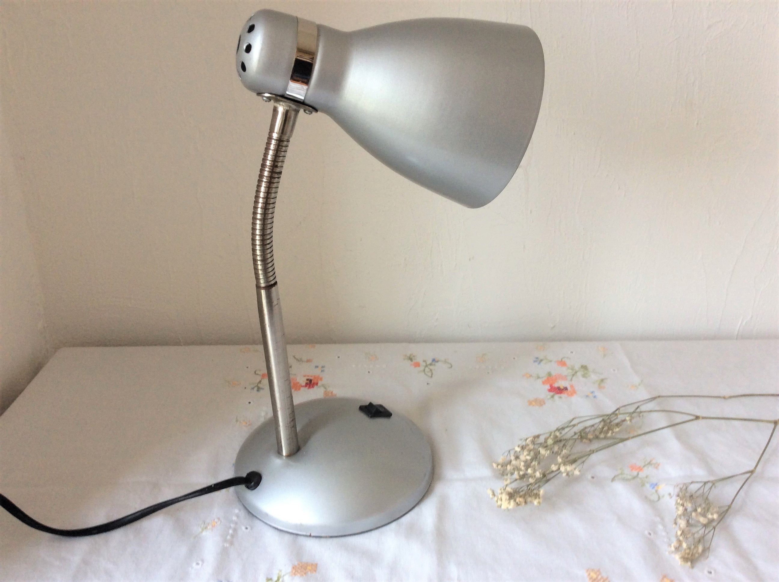 Lampe de Français Vintage, Lampe Bureau Réglable en Argent