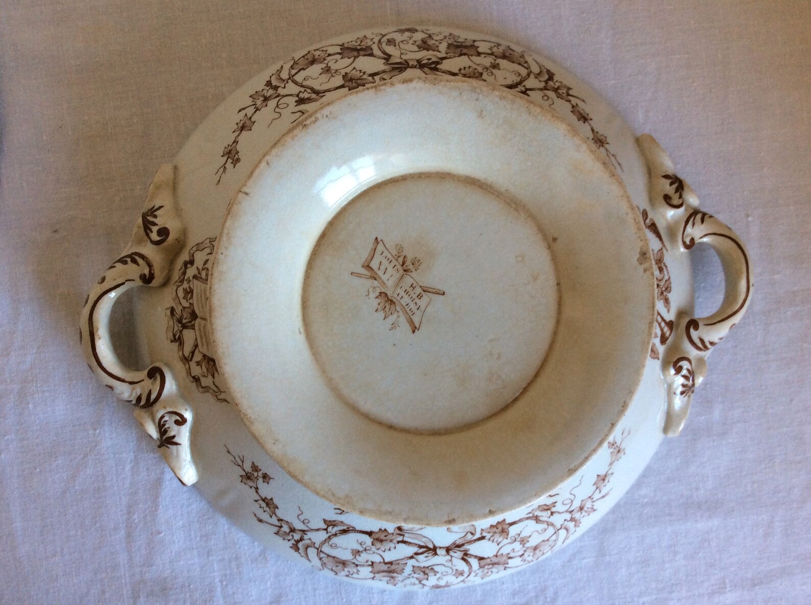Antique serving bowl with lid by H B Choisy Le Roi rare 19th Etsy