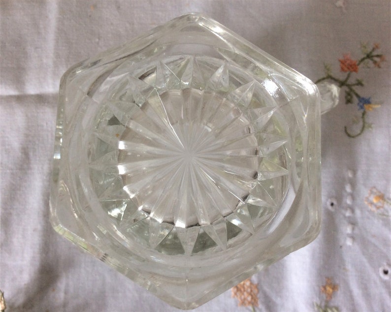 Vintage Cut Glass Milk Jug an Ornate Glass Cream Pitcher Etsy