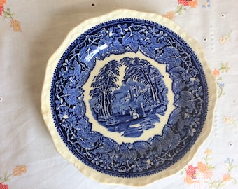 Vintage Masons Vista blue and white 8 inch plate