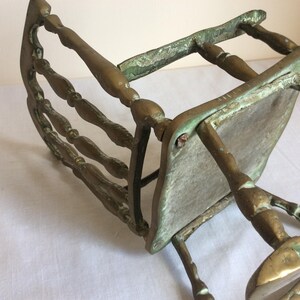 Brass rocking chair, a solid vintage brass chair ornament image 10