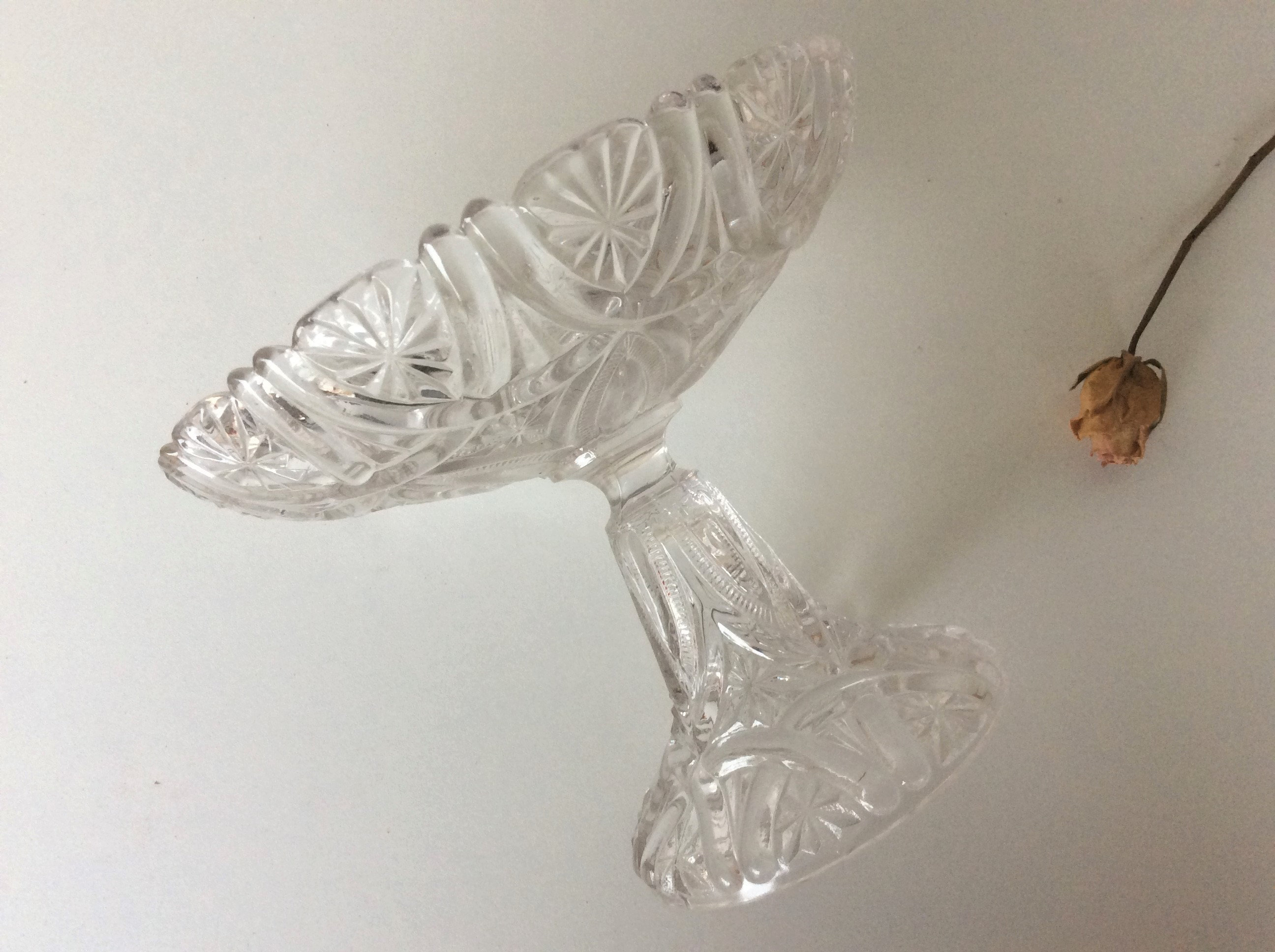 Vintage Cut Glass Cake Stand French Glassware From 1950s Etsy