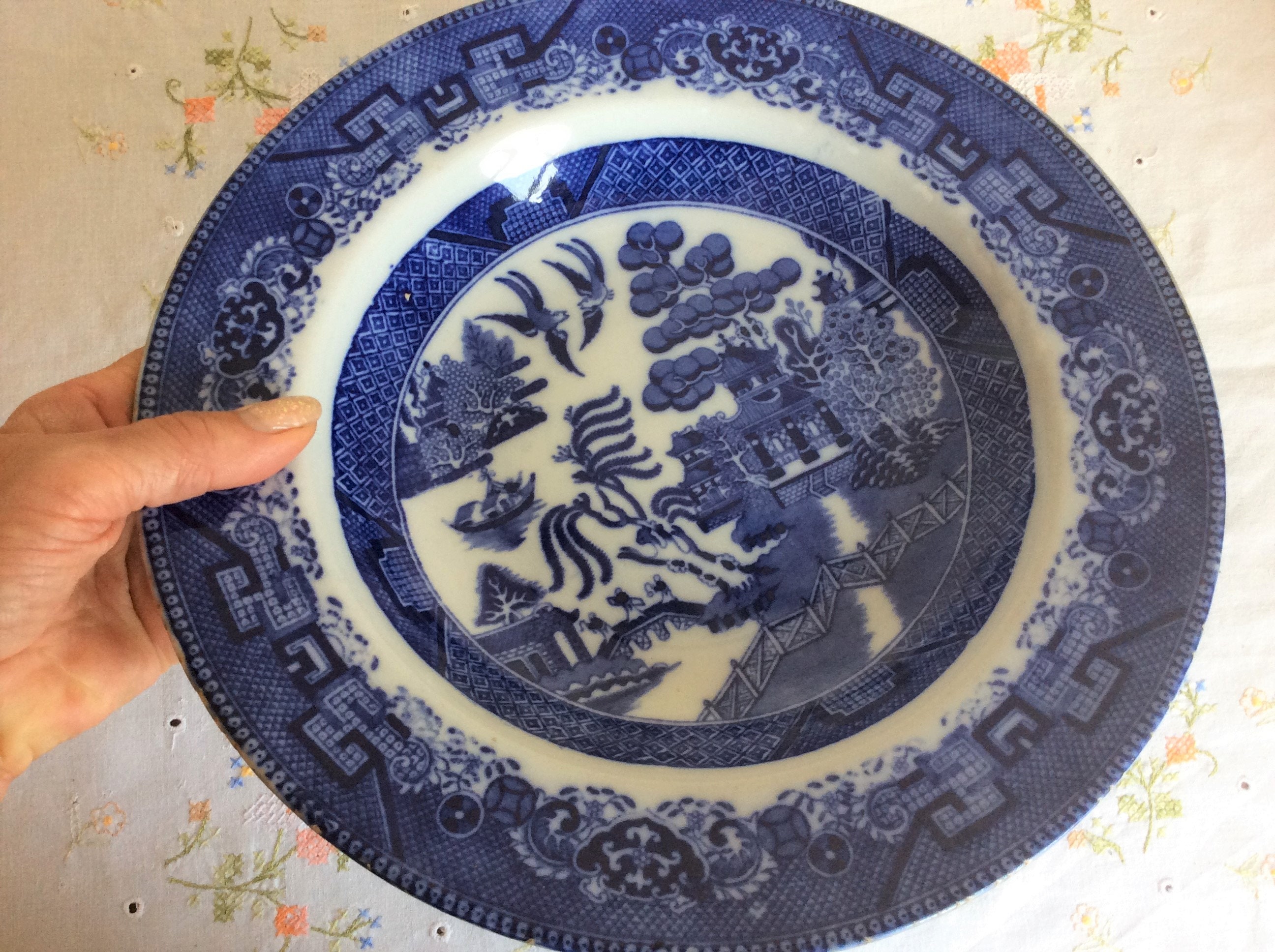 Ancien Motif de Saule Doulton Burslem Servant Le Bol Vers 1900