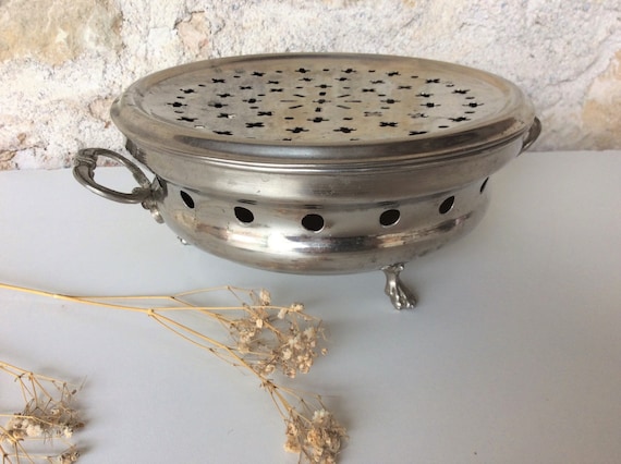 Vintage Plate Warmer, a French Silver Metal Food Warmer 