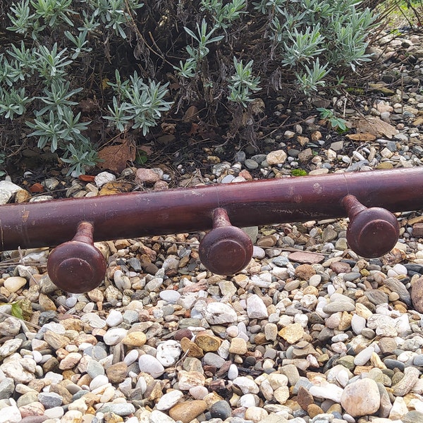 Vintage coat rack, 5 French coat hooks