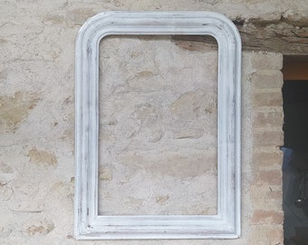 Antique French picture or mirror frame, a large shabby chic frame