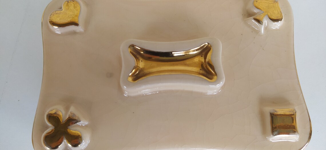 Vintage Playing Card Holder a French Ceramic Box With Lid Etsy