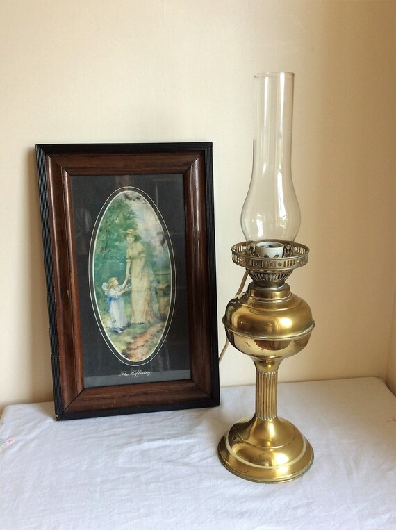 Brass Hurricane Lamp A Large Vintage 70s Reion Oil And Brass Hurricane Lamp A Large Vintage, Brass Hurricane Lamp Electric