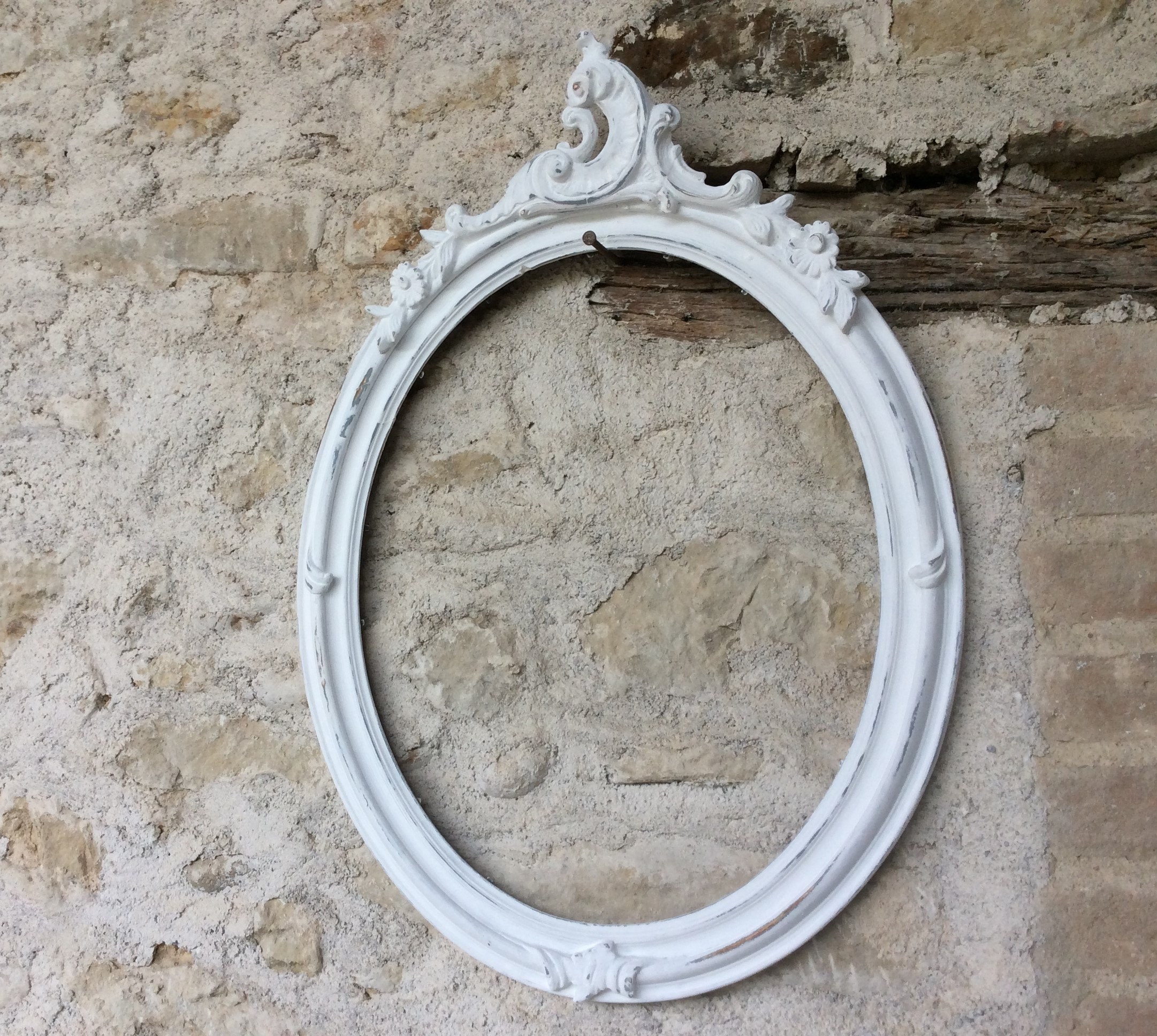 Cadre Ovale Vintage, Un Grand Cadre Français Shabby Chic
