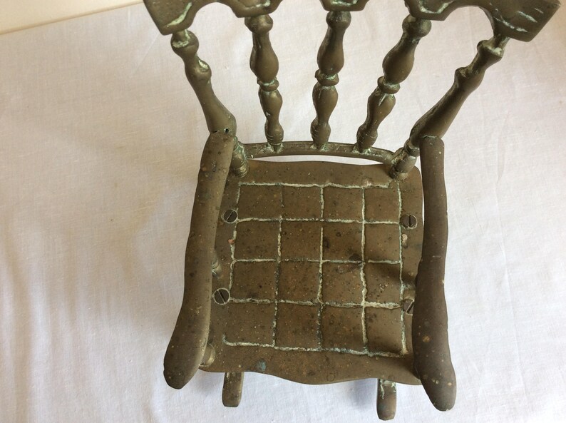 Brass rocking chair, a solid vintage brass chair ornament image 8