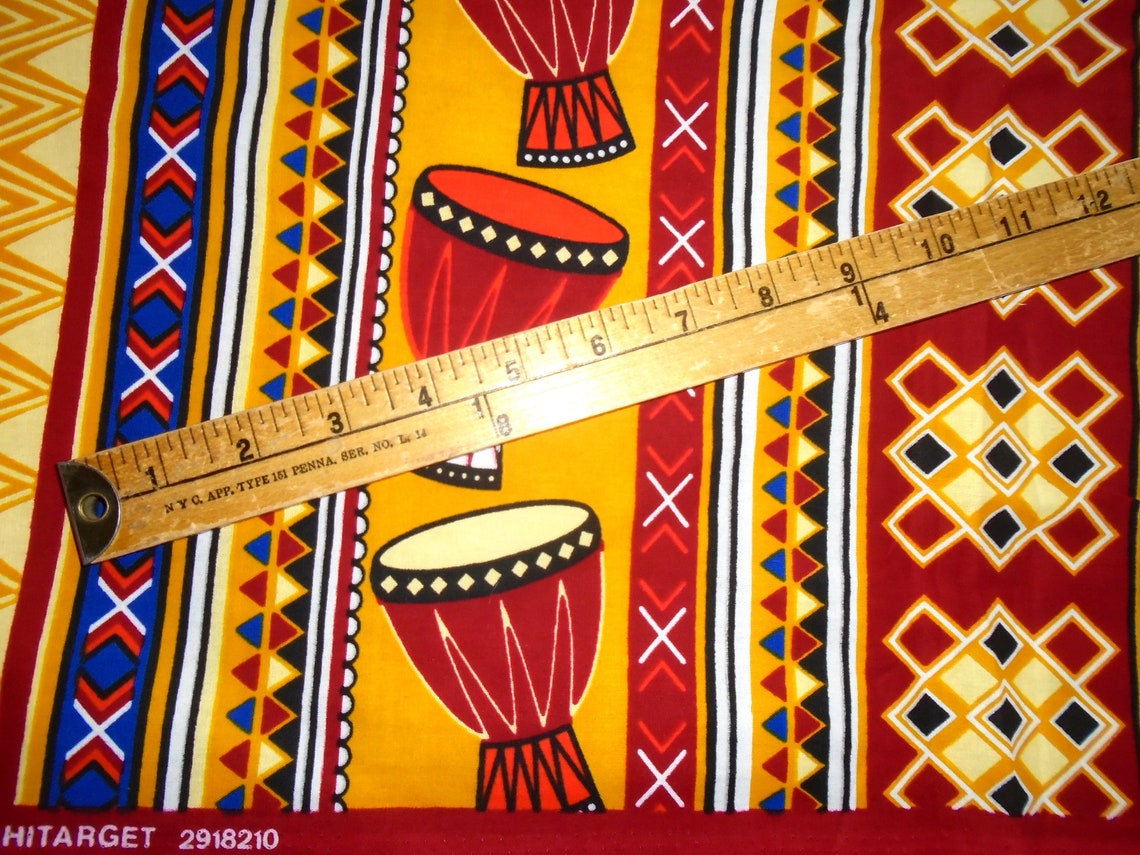Djembe Drum African Cotton Fabric Wholesale 6 Yards Etsy