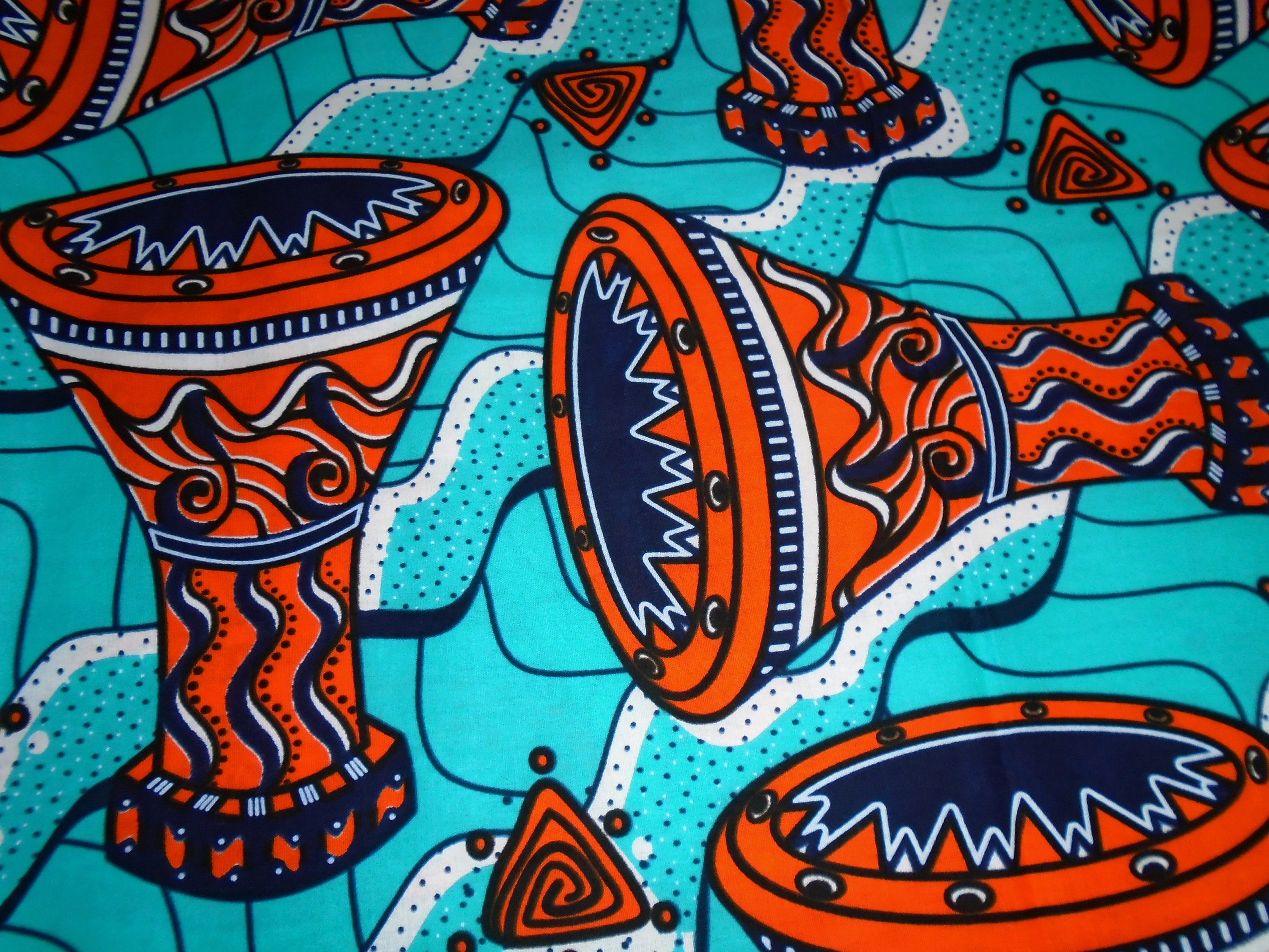 African Wax print by the Half Yard Drums Pattern Etsy