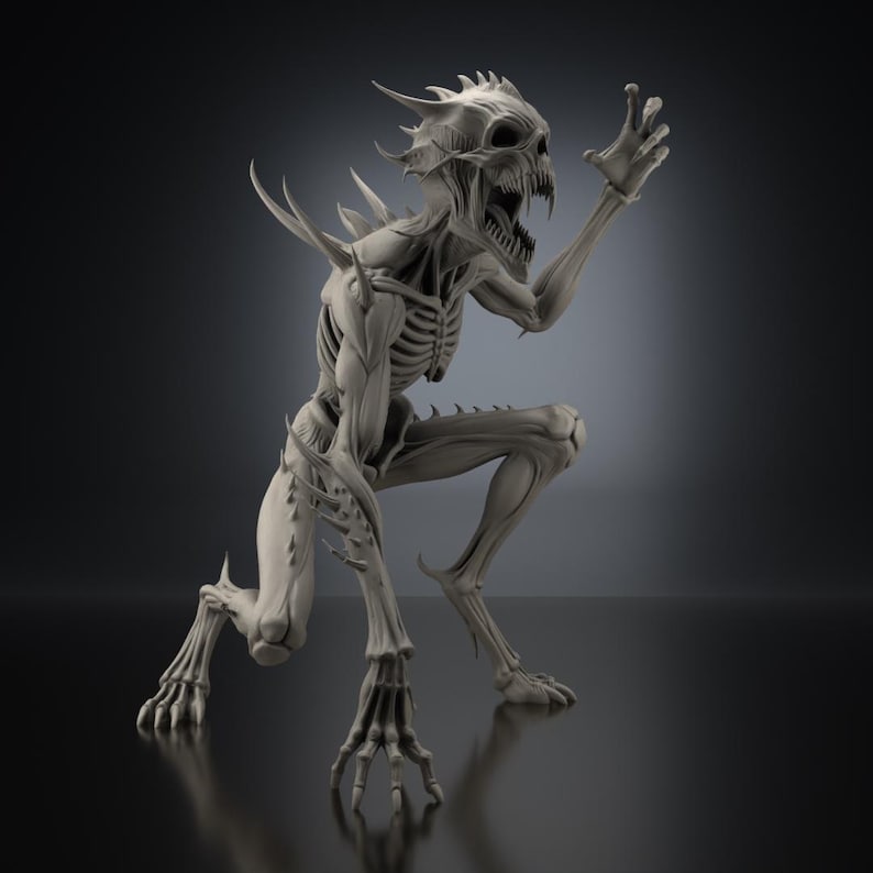 dark fantasy creature, tabletop monster, printable horror model, undead creature STL