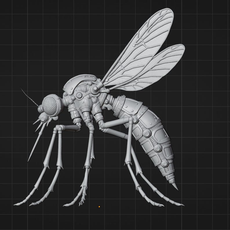Mechanical Mosquito STL File – Steampunk Insect 3D Model for 3D ...