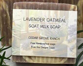 Lavender Oatmeal Goat Milk Soap, essential oil soap with organic oats