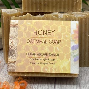 Savon artisanal au miel et à l&#39;avoine : naturel, sans parfum, doux