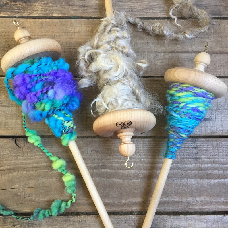 Drop Spindle Art Yarn Spindle Plying Spindle Natural Wood Etsy