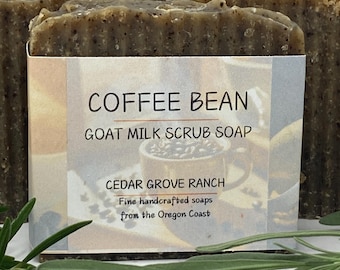 Coffee Bean Goat Milk Scrub Soap, Kitchen Soap, Exfoliating Body Bar