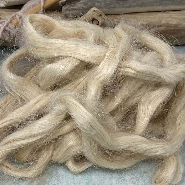 Hemp Fiber, Natural Undyed Rustic and strong fiber for Spinning, Blending Board, Art Batt Making, Fiber Arts Crafts 2 ounces