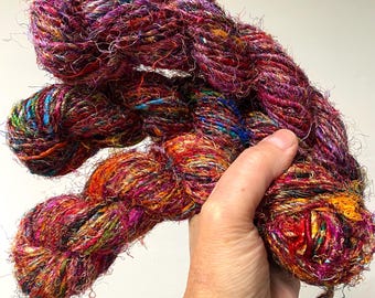 Banana Silk Fiber Yarn, "Kaleidoscope" 100% Rayon from banana fibers, 100 grams, 40-45 yds