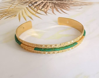 Pearls Emerald Silver Bracelet********* Amazing 275Carats Of Carved Green Onyx