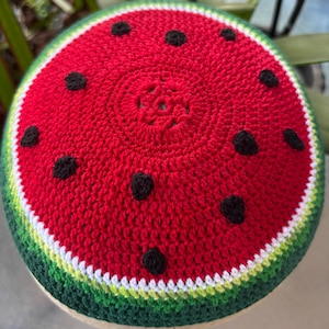 Watermelon kippah yarmulke tree kiwi or any fruit vegetable food or theme or YOUR design jewish gift. Always CUSTOM crocheted.