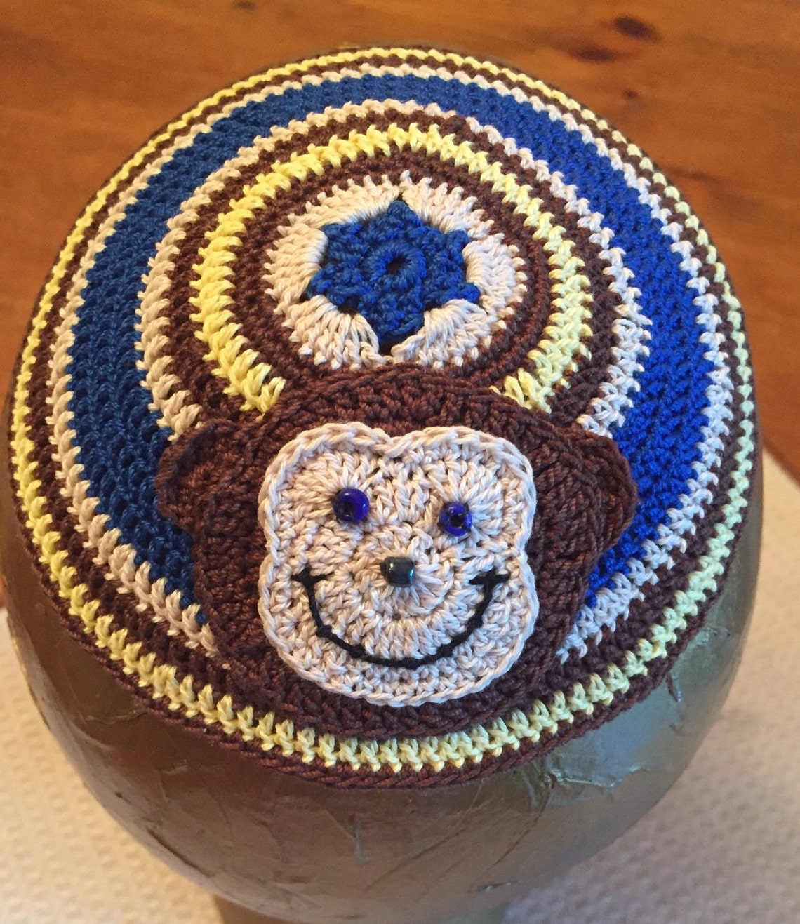Monkey kippah baby toddler child ANY colors animal yarmulke Etsy