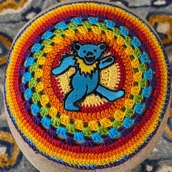 Kippah Gratefuldead Any Color Dancing Bear Plain or ANY Words With