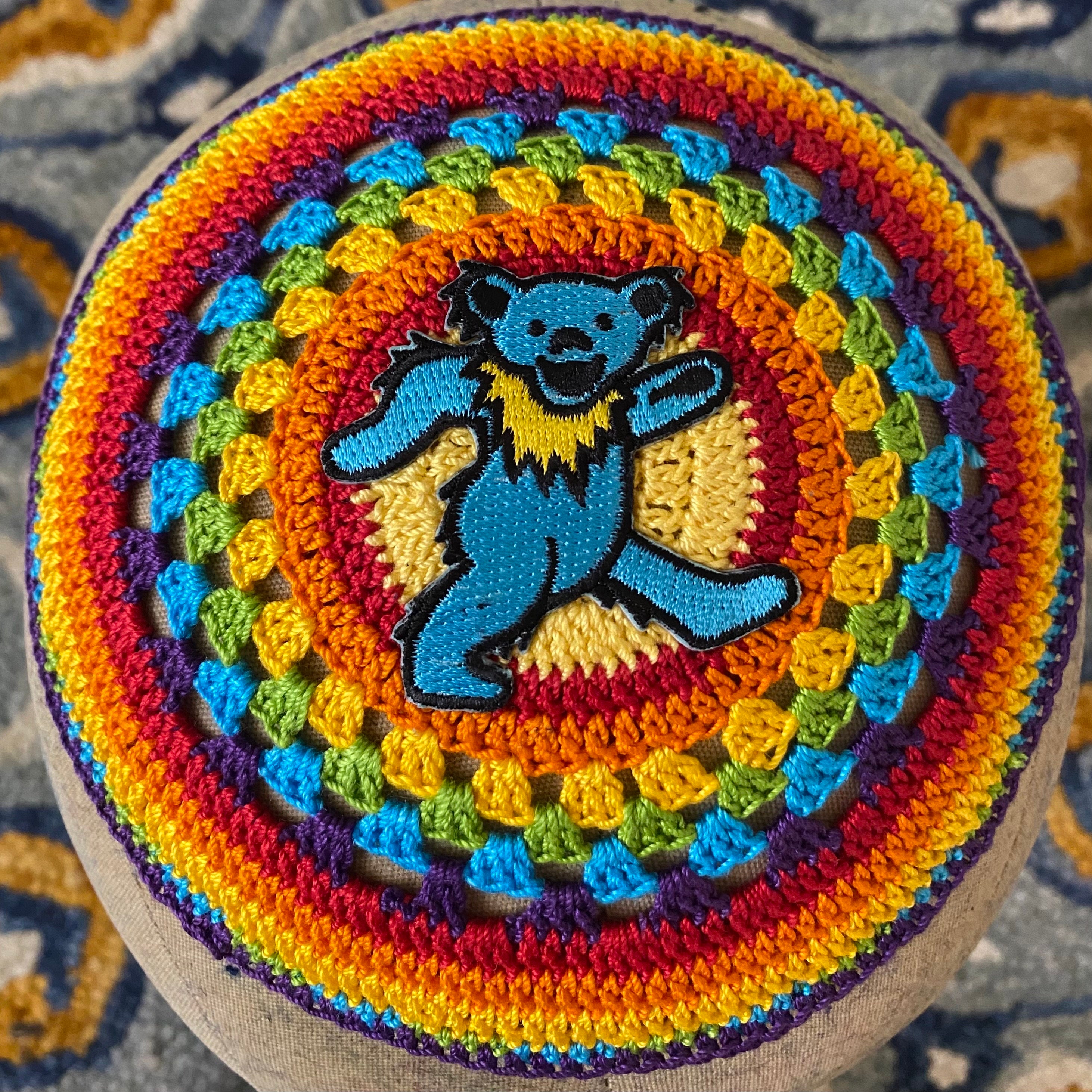 Kippah Gratefuldead Any Color Dancing Bear Plain or ANY Words With