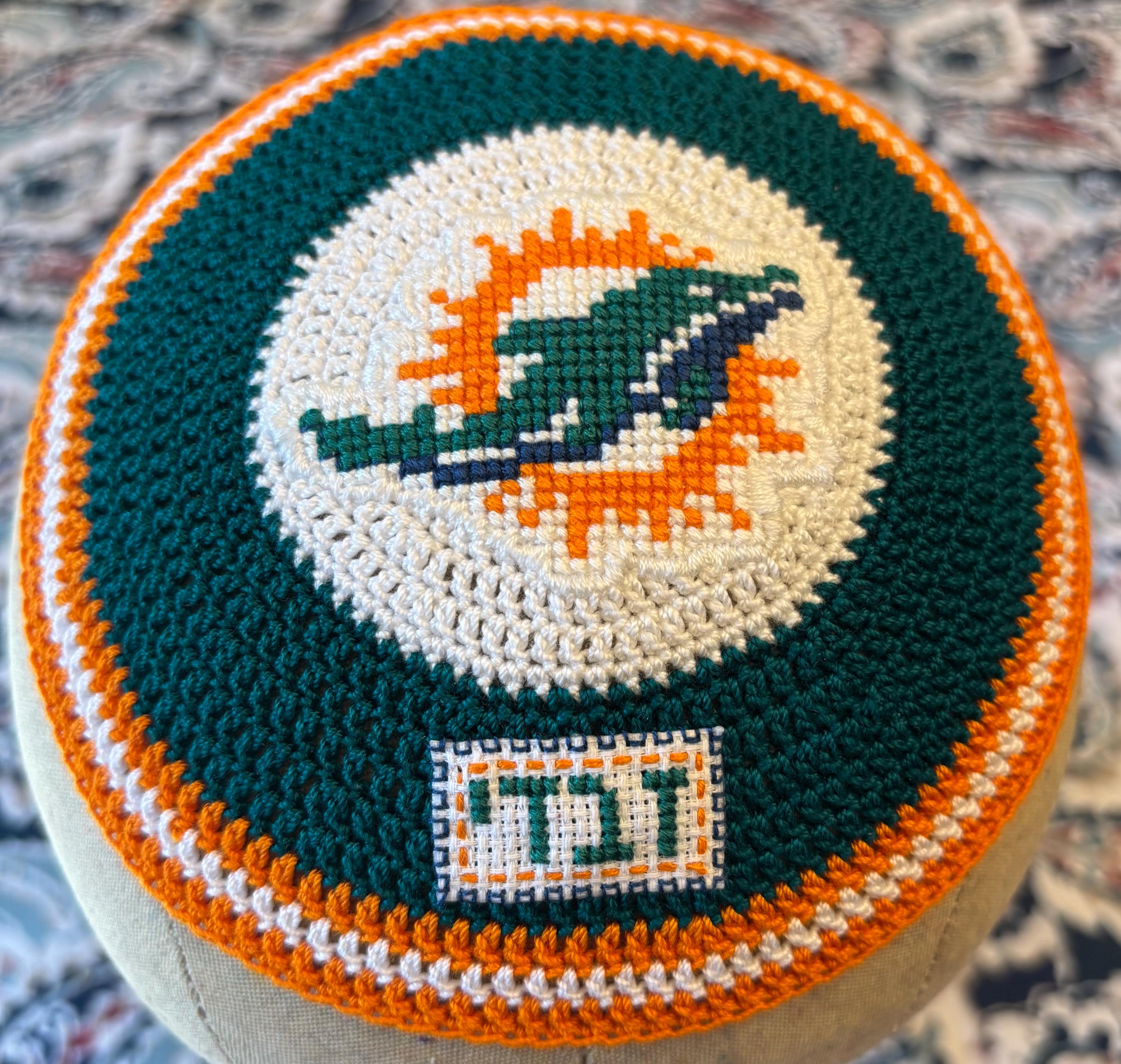 A Miami Dolphins Inspired Kippah Yarmulke Jewish Florida Football