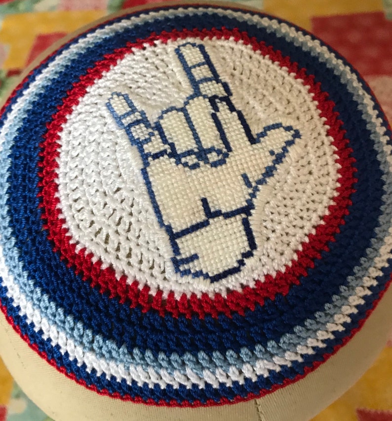 Black Lives Matter kippah yarmulke hand crocheted and cross image 5
