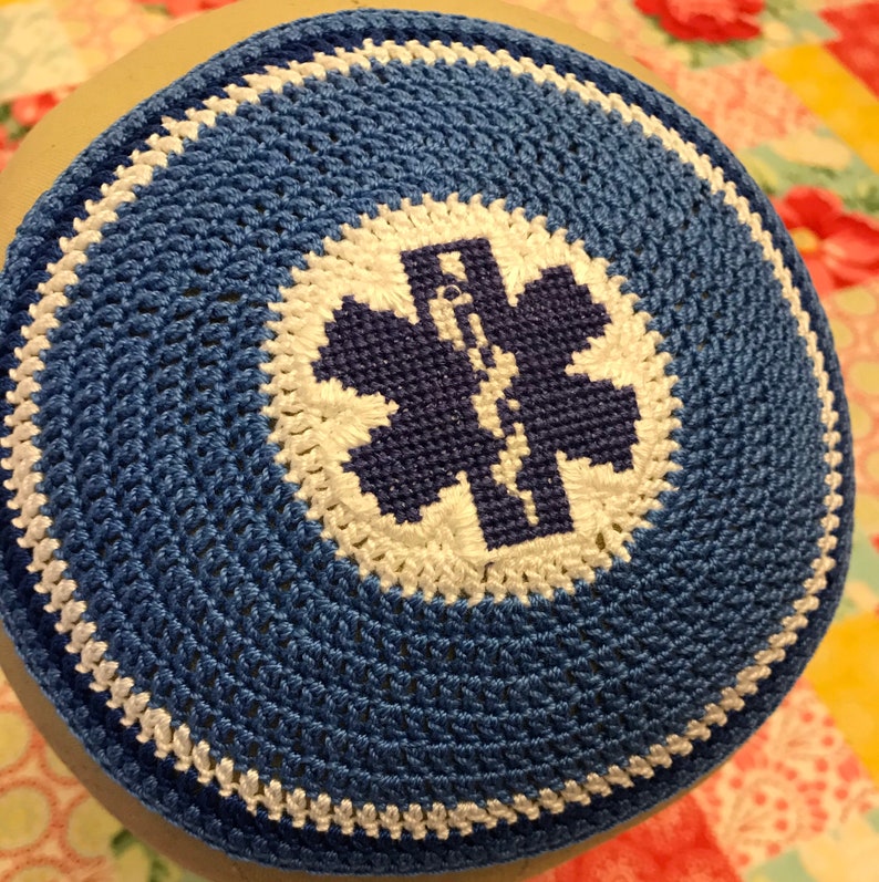 Black Lives Matter kippah yarmulke hand crocheted and cross image 4