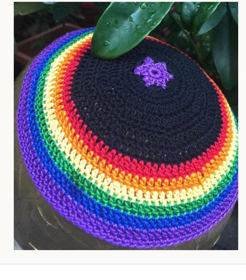 Pastel rainbow kippah yarmulke unicorn colors jewnicorn or image 2