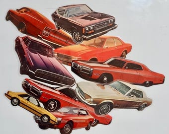 Retro Car Magnets, Classic Vintage Muscle Cars, 70&#39;s 80&#39;s