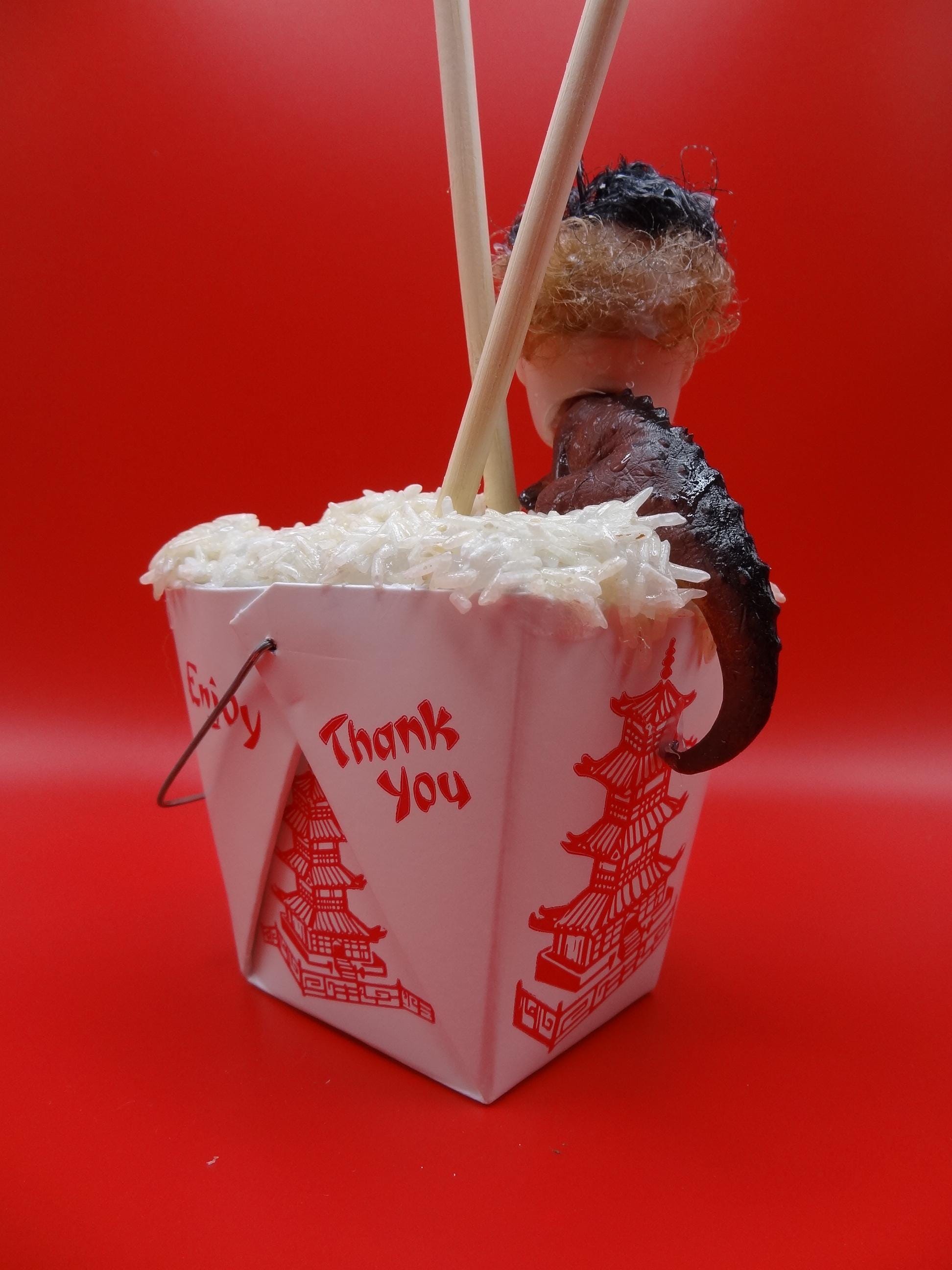 Faux Food Toy Sculpture with Dinosaur in Chinese Food - Thumbnail 4